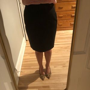 Black pencil skirt with slit